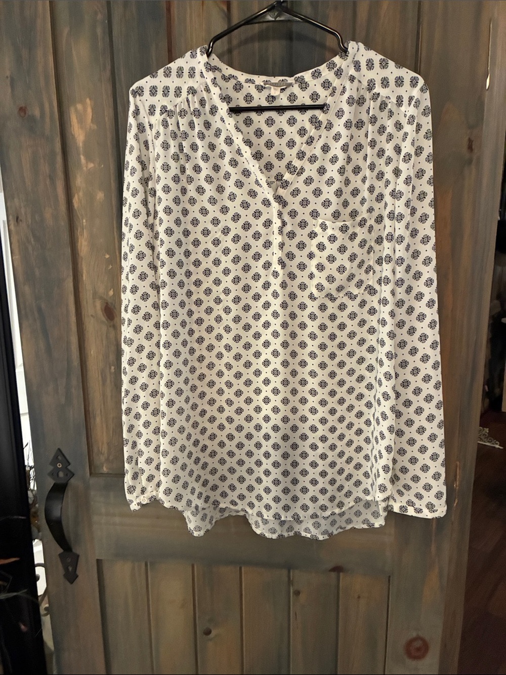 Pleiome Women Skirt - White with Navy Print